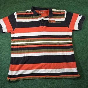 Coogi 3XL Multicolor Stripe Polo Shirt Vintage Y2K Hip Hop Streetwear Grunge